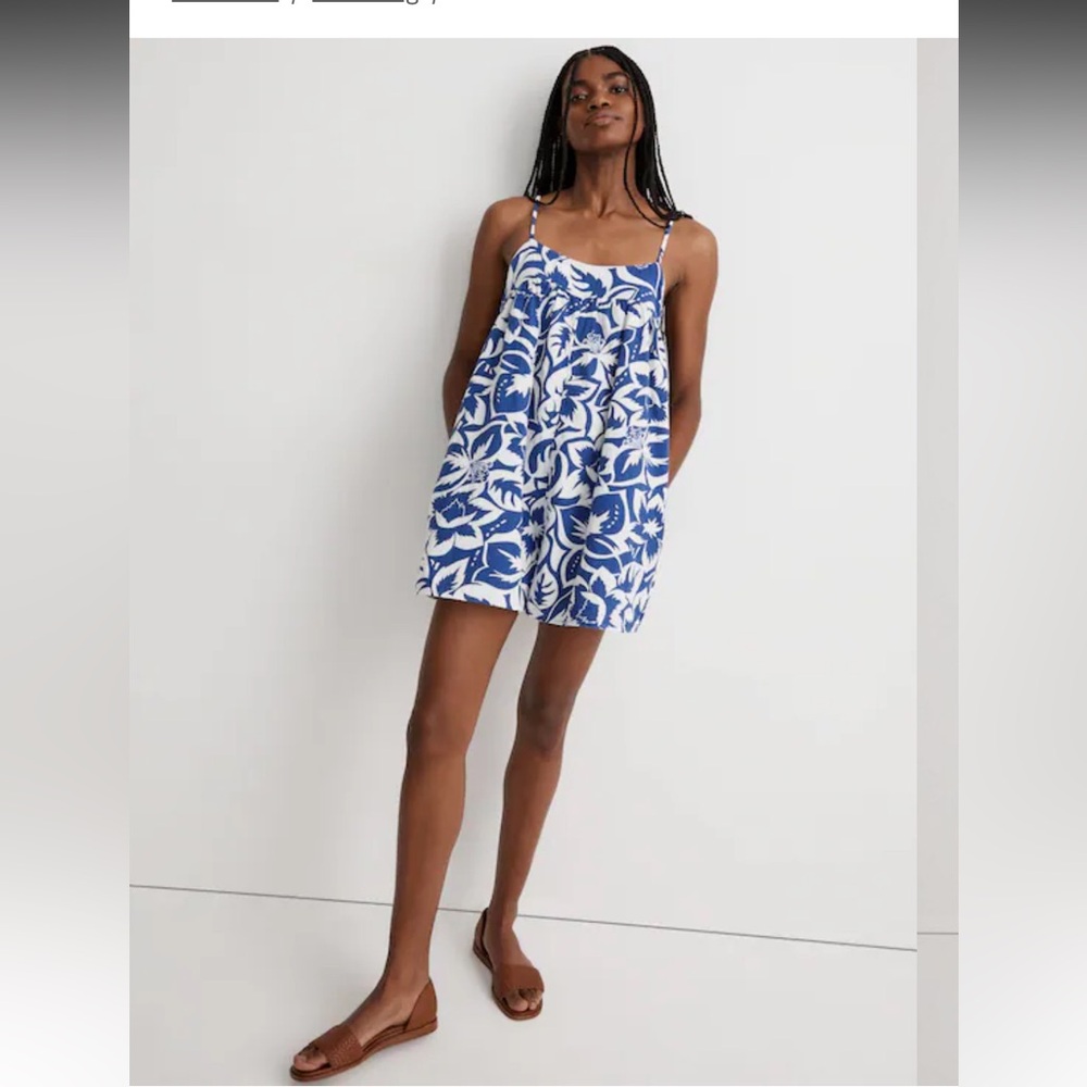 Madewell Lightestspun Tie-Back Cover-Up Romper in Tropicale Floral
